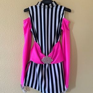 Custom Made Dance Costume Black/White/Pink